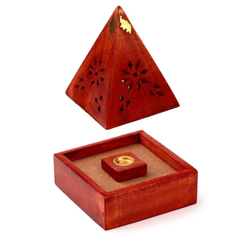 Dřevěná pyramida - stojánek na vonné kužely - Slon