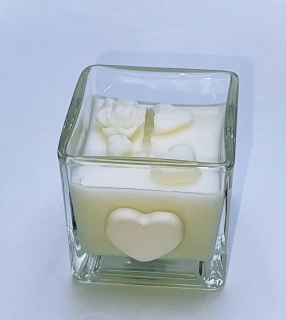  Sojová Svíčka ve skle "Plamen srdce"