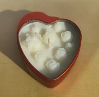 Sojová Svíčka v plechové krabičce Srdce