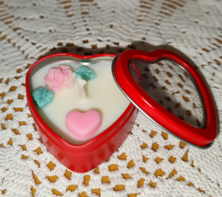Sojová Svíčka v plechové krabičce Srdce